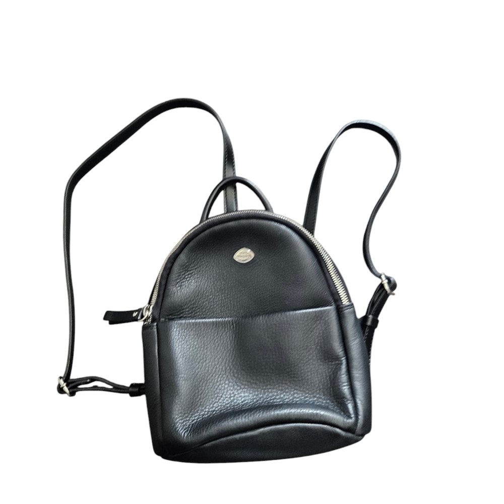 Black Leather Women's Backpack
